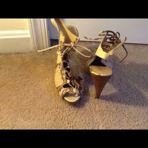 Rachel Roy faux Python tie up Sandals